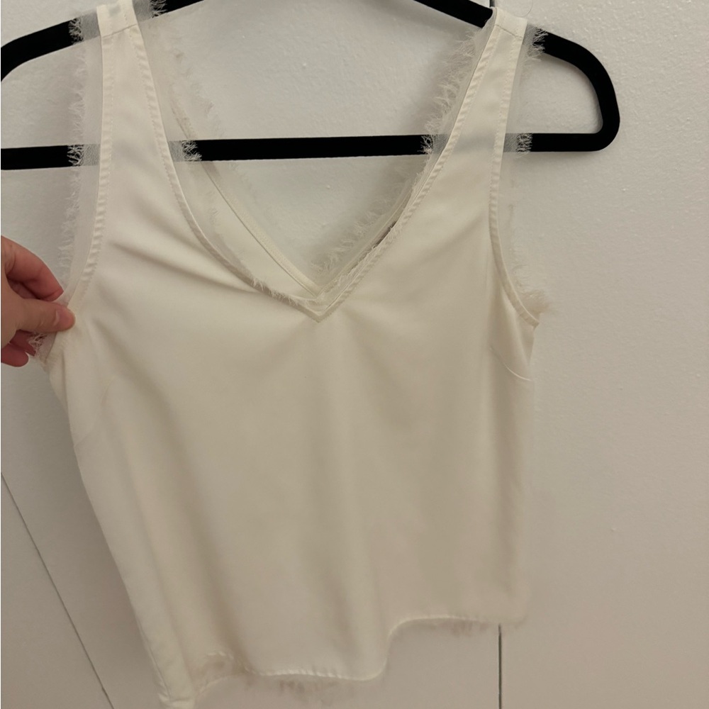 White chiffon tank